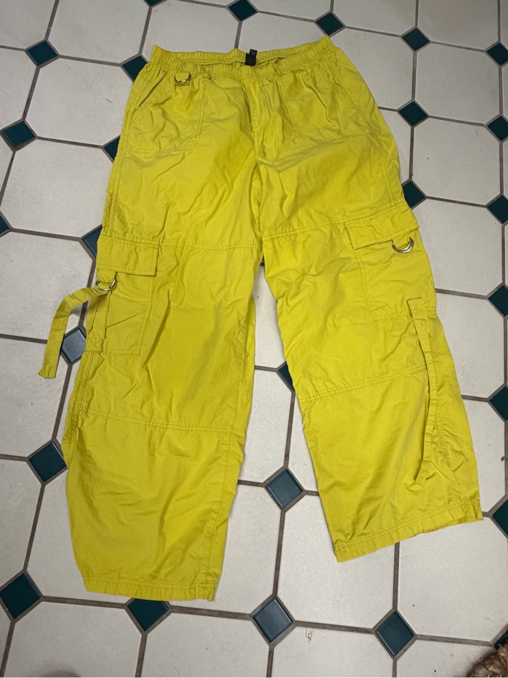 wild fable Bright Yellow Wide-Leg Cargo Pants